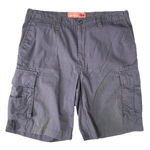 Perry Ellis America Cargo Shorts Mens 36 Gray Flap Pockets 10” Inseam